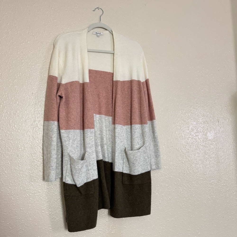 Madewell Alpaca Wool Blend Open Front Colorblock … - image 7